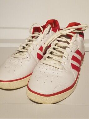 Men Adidas Tyshawn Mid Shoes Sneakers Size 12 White Red